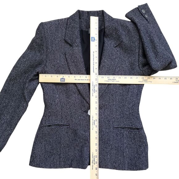 Vtg Cynthia Steffe Blazer Jacket Womens 6 Gray Tweed Wool One Button Sport Coat - Picture 5 of 10